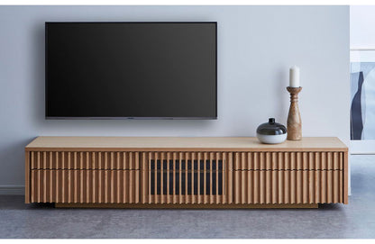 テレビ台 国産 幅200cm 壁掛け ローボード 縦格子 和風 日本 テレビ台 TVボード 引き出し 格子 オーク 節あり フラップ扉 収納 新生活 模様替え(代引不可)