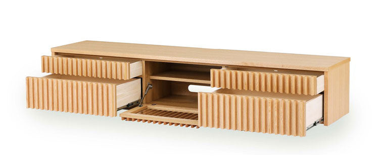 テレビ台 国産 幅200cm 壁掛け ローボード 縦格子 和風 日本 テレビ台 TVボード 引き出し 格子 オーク 節あり フラップ扉 収納 新生活 模様替え(代引不可)