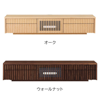 テレビ台 国産 幅200cm 壁掛け ローボード 縦格子 和風 日本 テレビ台 TVボード 引き出し 格子 オーク 節あり フラップ扉 収納 新生活 模様替え(代引不可)