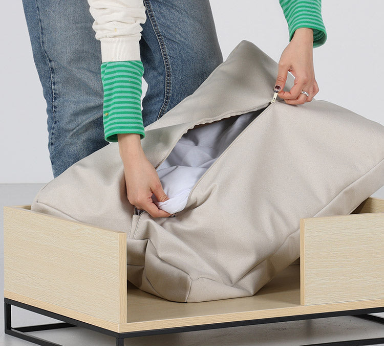 ペットベッド 幅67cm 乗り降り簡単 犬猫兼用 撥水加工 チャック付き クッション付き ペットハウス 小型犬 犬 猫 ペット ペット用品(代引不可)