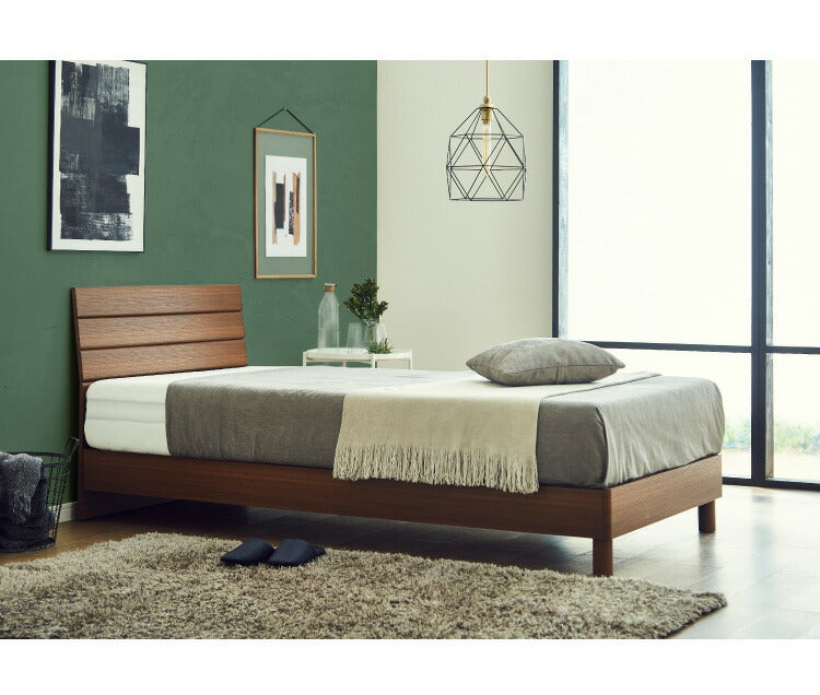 ベッドフレーム 単品 セミダブル 121×202cm ベーシック 脚付き ベッド シンプル おしゃれ 北欧 ヴィンテージ 強化シート スタイリッシュ 一人暮らし 寝室 新生活(代引不可)