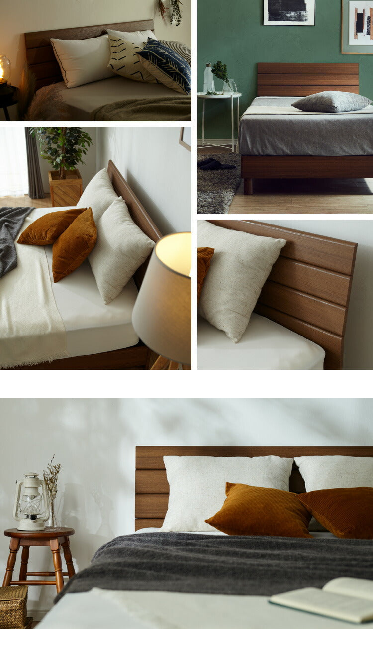 ベッドフレーム 単品 セミダブル 121×202cm ベーシック 脚付き ベッド シンプル おしゃれ 北欧 ヴィンテージ 強化シート スタイリッシュ 一人暮らし 寝室 新生活(代引不可)