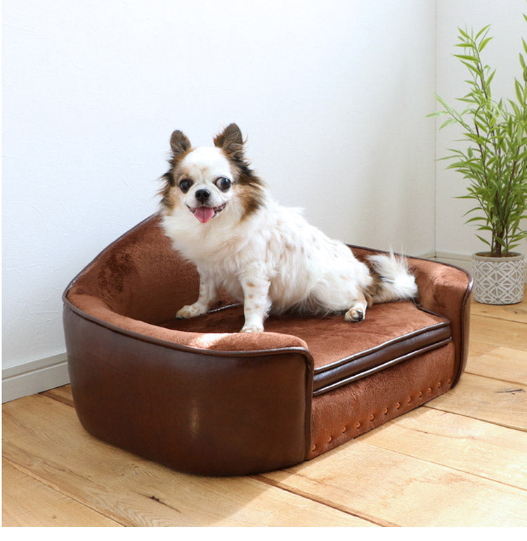 ペットソファ 幅65cm 座面取り外し可能 収納スペース PVC生地 シックなデザイン 防汚 傷に強い ペット用品収納 チャック付き クッション付き 犬猫兼用 犬 猫 小型犬 ペット ペット用品(代引不可)