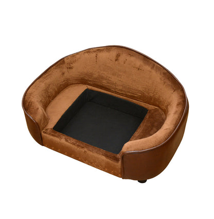 ペットソファ 幅65cm 座面取り外し可能 収納スペース PVC生地 シックなデザイン 防汚 傷に強い ペット用品収納 チャック付き クッション付き 犬猫兼用 犬 猫 小型犬 ペット ペット用品(代引不可)