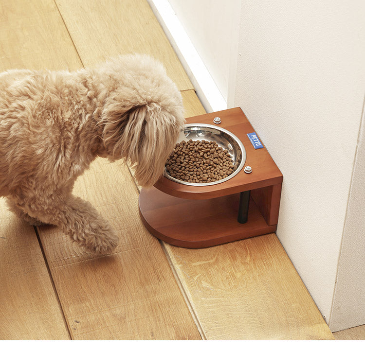 フードボウル 完成品 幅18cm 高さ12cm ステンレス Mサイズ 壁面固定 犬猫兼用 ペット用食器 ペット用品 エサ台 犬用 猫用 首の負担軽減(代引不可)