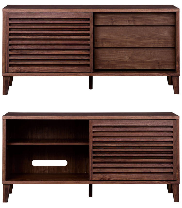 チェスト 国産 幅140cm 格子 ウォールナット 引き出し 可動棚 収納 高脚15cm サイドボード 日本 和風 お掃除簡単 新生活 模様替え 引っ越し(代引不可)