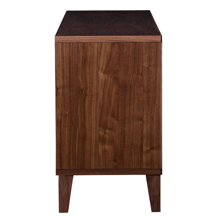 チェスト 国産 幅140cm 格子 ウォールナット 引き出し 可動棚 収納 高脚15cm サイドボード 日本 和風 お掃除簡単 新生活 模様替え 引っ越し(代引不可)