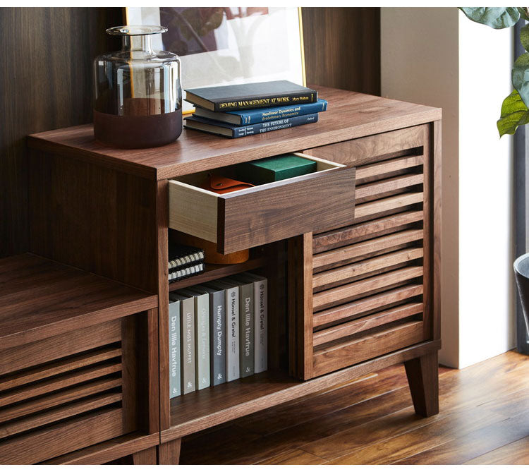 チェスト 国産 幅80cm 格子 ウォールナット 引き出し 可動棚 収納 高脚15cm サイドボード 日本 和風 お掃除簡単 新生活 模様替え 引っ越し(代引不可)