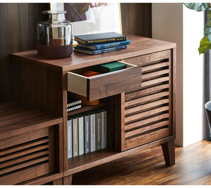 チェスト 国産 幅80cm 格子 ウォールナット 引き出し 可動棚 収納 高脚15cm サイドボード 日本 和風 お掃除簡単 新生活 模様替え 引っ越し(代引不可)