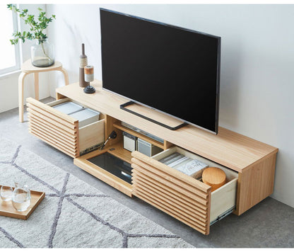 テレビ台 国産 幅180cm ローボード ロータイプ 格子 引き出し フラップ扉 大容量 木製 和風 オーク 無垢ルーパー 高級感 新生活 引っ越し 模様替え(代引不可)