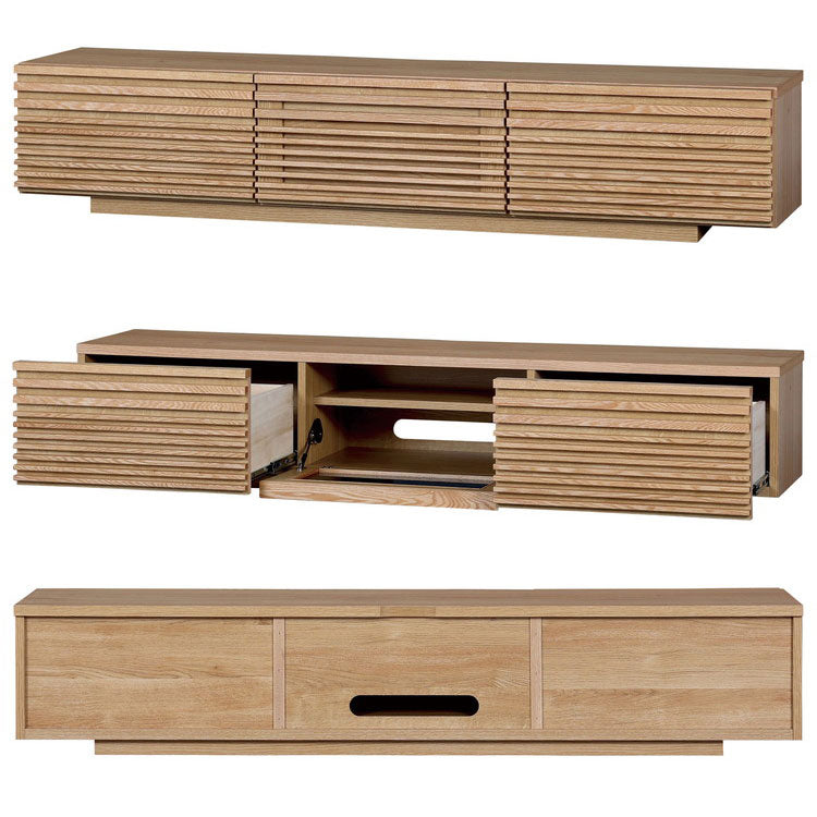 テレビ台 国産 幅180cm ローボード ロータイプ 格子 引き出し フラップ扉 大容量 木製 和風 オーク 無垢ルーパー 高級感 新生活 引っ越し 模様替え(代引不可)