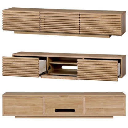 テレビ台 国産 幅180cm ローボード ロータイプ 格子 引き出し フラップ扉 大容量 木製 和風 オーク 無垢ルーパー 高級感 新生活 引っ越し 模様替え(代引不可)