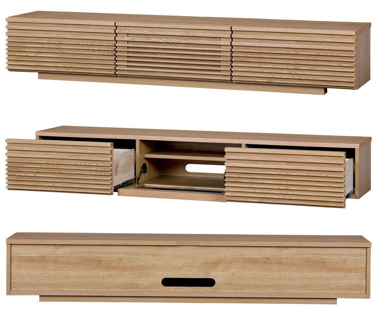 テレビ台 国産 幅200cm ローボード ロータイプ 格子 引き出し フラップ扉 大容量 木製 和風 オーク 無垢ルーパー 高級感 新生活 引っ越し 模様替え(代引不可)