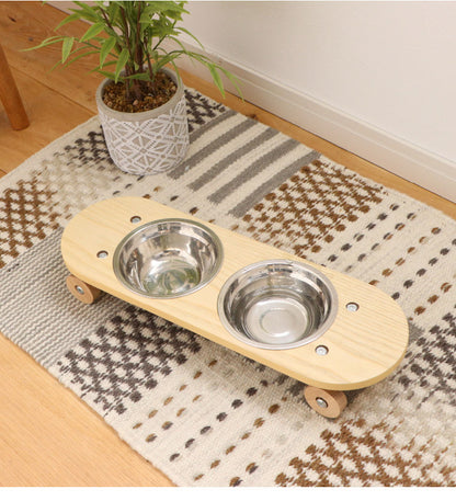 フードボウル 完成品 幅45cm Sサイズ ペット用食器 ペット用品 エサ皿 食器台 フードスタンド 食事台 食器台 ご飯台 エサ台 えさ台 食器スタンド 犬用 猫用 ペット用 スケートボード(代引不可)