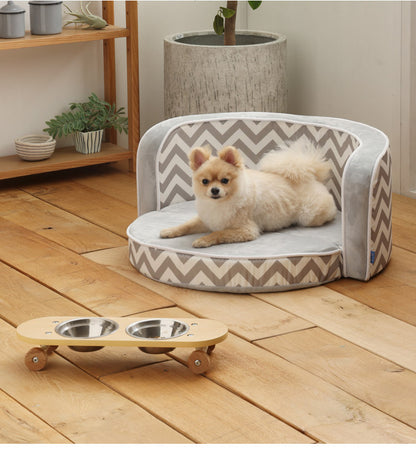 フードボウル 完成品 幅45cm Sサイズ ペット用食器 ペット用品 エサ皿 食器台 フードスタンド 食事台 食器台 ご飯台 エサ台 えさ台 食器スタンド 犬用 猫用 ペット用 スケートボード(代引不可)