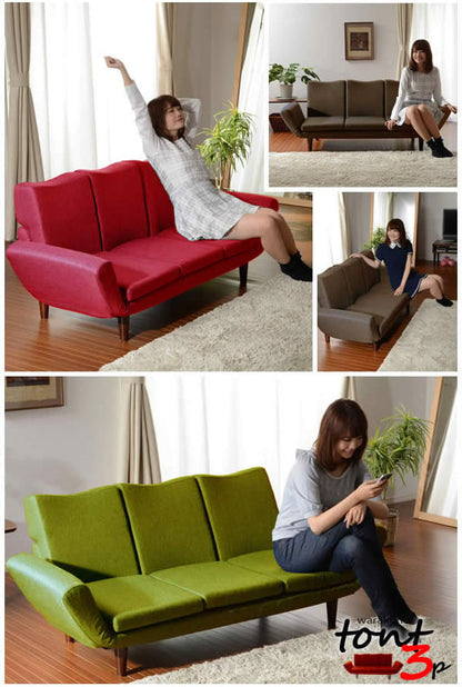 ソファ 3人掛け 日本製 リビングソファ 3P 肘あり カウチソファ リクライニング おしゃれ かわいい 二人掛け 三人掛け 2人用 3人用 インテリア リビング ダイニング 北欧 オールシーズン(代引不可)