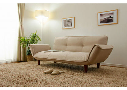 ソファベッド 3人用 日本製 14段階リクライニング ソファ カウチソファ カウチ ソファー ローソファー ダイニング デイベッド 折りたたみ ラブソファ カウチソファベッド 脚付 3人掛け 3P(代引不可)