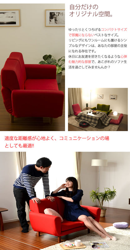 日本製 カウチソファ TONT 2人掛け ローソファ ソファベッド コンパクト ソファー 和楽 国産 幅112 112幅 スリム おしゃれ 北欧(代引不可)