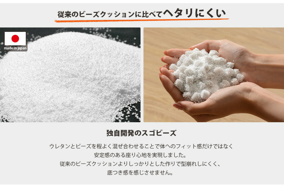 日本製 三角型 ウレタンビーズクッション ウレタン入り ビーズクッション 幅55cm 奥行90cm 高さ50cm クッション(代引不可)