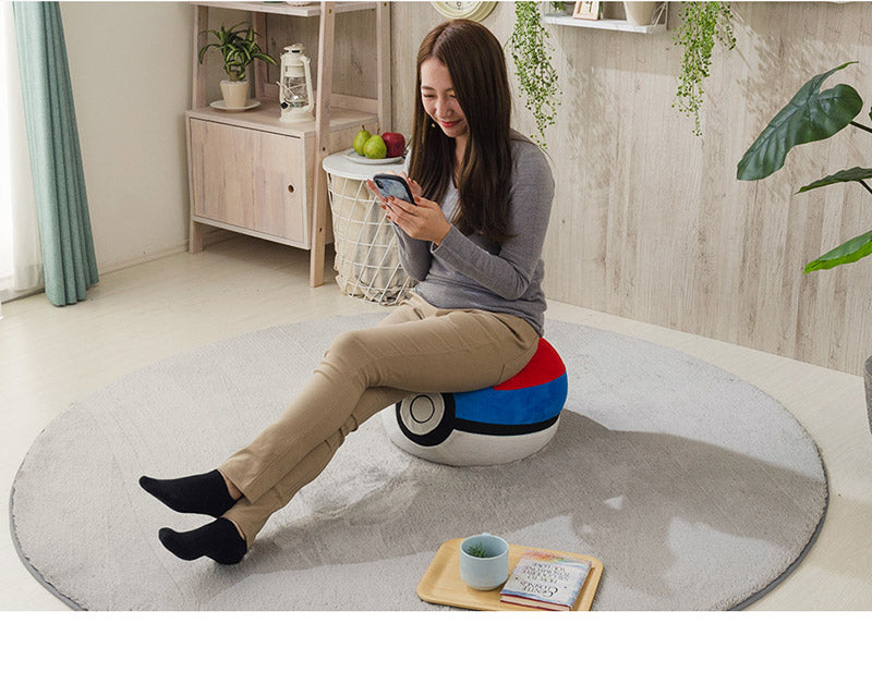 日本製 ポケモン Pokemon モンスターボール オットマン ビーズソファ ビーズオットマン 一人掛け ビーズクッション 肘付き(代引不可)