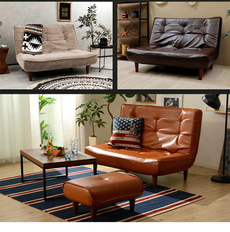 ハイバックソファ ヴィンテージタイプ 2人掛け 3段階 リクライニング ロースタイル ハイバックソファ 2P リクライニング ソファ ヴィンテージ 2人掛け ローソファ ポケットコイル 日本製(代引不可)