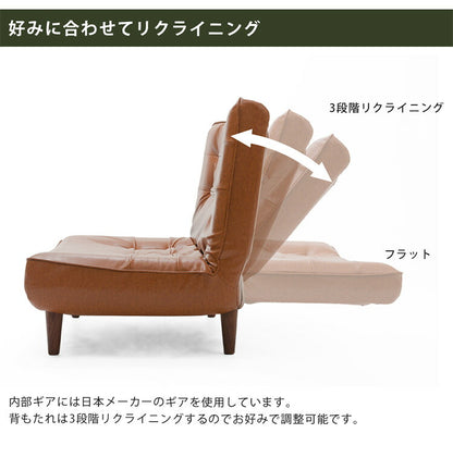 ハイバックソファ ヴィンテージタイプ 2人掛け 3段階 リクライニング ロースタイル ハイバックソファ 2P リクライニング ソファ ヴィンテージ 2人掛け ローソファ ポケットコイル 日本製(代引不可)