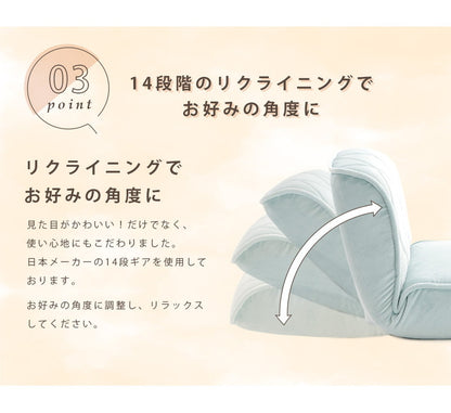 日本製 大人かわいい ローバック フロアソファ セット 3人掛け 三人掛け おしゃれ 北欧 ローソファ ソファー こたつソファ 14段階 リクライニング(代引不可)