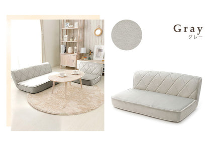 日本製 大人かわいい ローバック フロアソファ セット 3人掛け 三人掛け おしゃれ 北欧 ローソファ ソファー こたつソファ 14段階 リクライニング(代引不可)