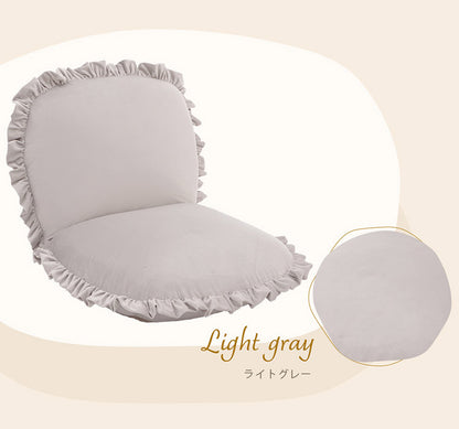 座椅子 14段階 リクライニング 日本製 くすみカラー フリル ベロア 上品 高級感 大人かわいい おしゃれ こたつ ワンルーム 一人暮らし コンパクト 北欧(代引不可)