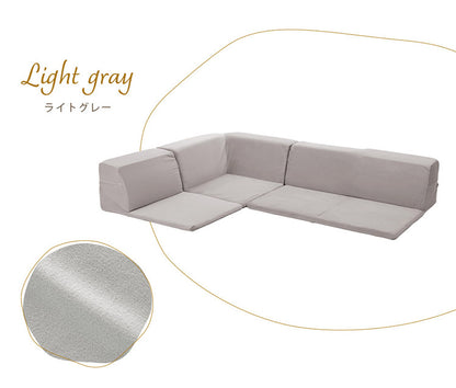 日本製 国産 フロアソファ ベロア かわいい くすみカラー ソファ ソファー 3人掛け カウチソファ コーナーソファ ソファベッド フロアソファセット おしゃれ 北欧 縦キルト(代引不可)