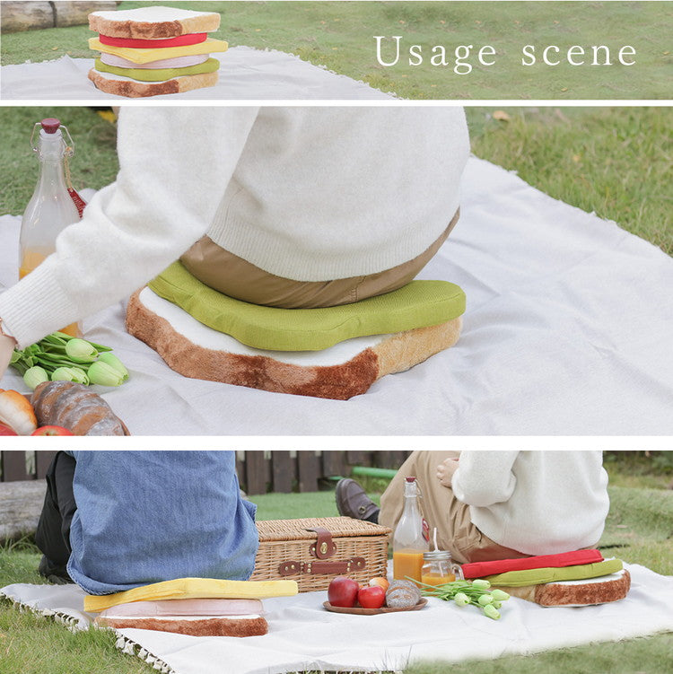 クッション サンドイッチ 日本製 食パンシリーズ サンドウィッチ 食パンクッション かわいい 低反発ウレタン 座椅子 オットマン チェアパッド フロアクッション 国産 座布団(代引不可)