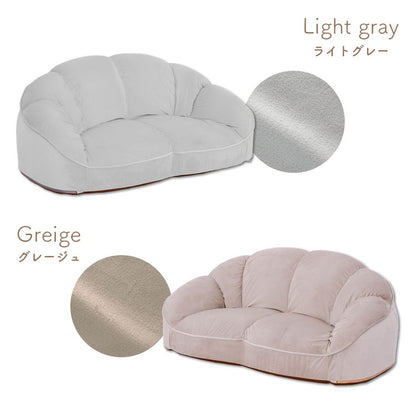 2人掛けローソファ クロワッサン ベロア生地 大人かわいい フロアソファ ソファー ソファ インテリア おしゃれ かわいい 北欧 オールシーズン 新生活 シンプル 女性 女子 女の子 チェア イス 椅子(代引不可)