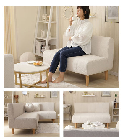 ダイニングソファ ブークレ生地 日本製 二人掛けソファ ブークレ 背もたれ 脚付 レイアウト自由 シンプル 淡色 モコモコ ふんわり おしゃれ ゆったり 2P 国産 ソファー ソファ 単品(代引不可)