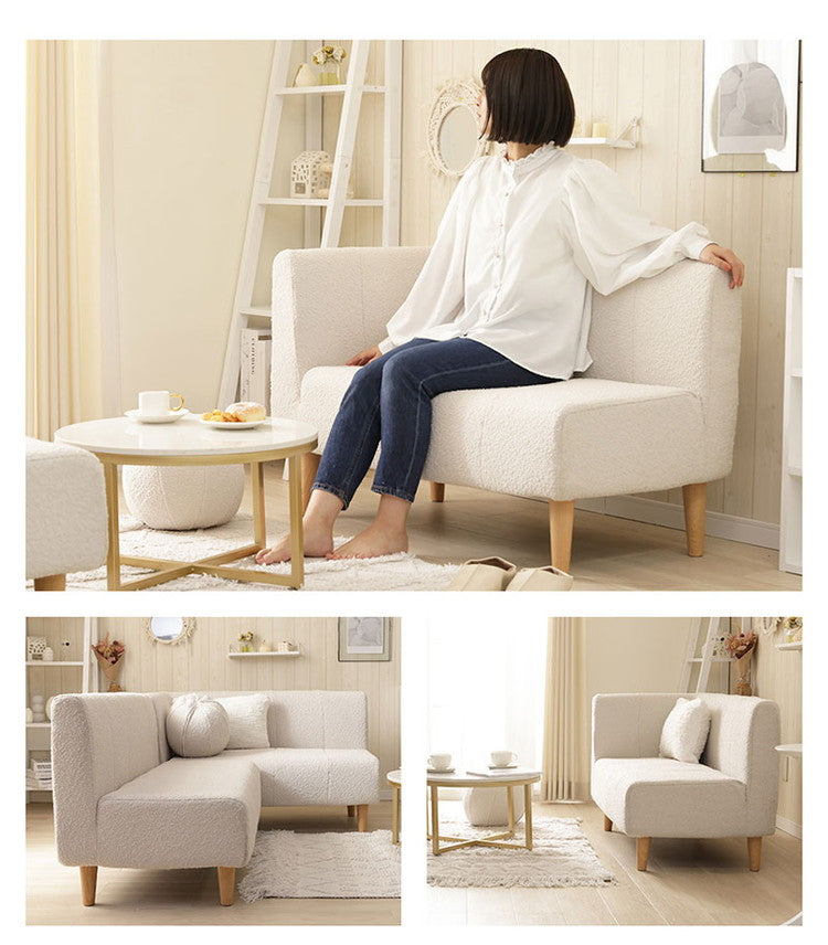 ダイニングソファ コーナーソファ ブークレ生地 日本製 二人掛けソファ 肘掛け ブークレ 背もたれ 脚付 レイアウト自由 シンプル 淡色 ふんわり おしゃれ ゆったり 2P 国産 ソファ ソファー(代引不可)