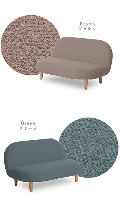 ラウンドソファ ブークレ生地 日本製 アームレス コンパクトソファ リクライニング ブークレ生地 ローソファ 肘掛けなし 1人掛け ソファ シンプル ポケットコイル 脚付き 国産 ソファー(代引不可)