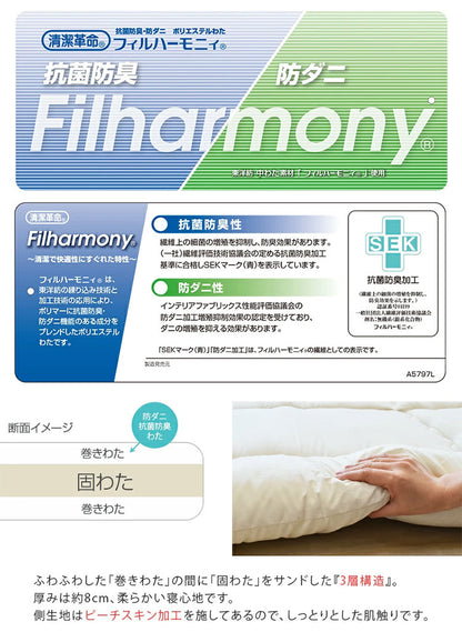 大きな敷き布団 日本製 200×200cm 正方形 ワイドキングサイズ 手洗い可能 軽量 抗菌 防臭 わた 消臭 防ダニ 東洋紡 敷布団 敷き布団 寝具 国産 寝室 ベッド リビング(代引不可)