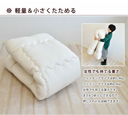 大きな敷き布団 日本製 200×200cm 正方形 ワイドキングサイズ 手洗い可能 軽量 抗菌 防臭 わた 消臭 防ダニ 東洋紡 敷布団 敷き布団 寝具 国産 寝室 ベッド リビング(代引不可)