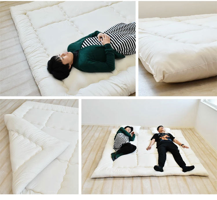 大きな敷き布団 日本製 200×200cm 正方形 ワイドキングサイズ 手洗い可能 軽量 抗菌 防臭 わた 消臭 防ダニ 東洋紡 敷布団 敷き布団 寝具 国産 寝室 ベッド リビング(代引不可)