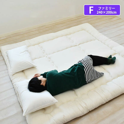日本製 防ダニ 大きな敷き布団 ファミリーサイズ 240×200cm 敷布団 敷ふとん しき布団 抗菌防臭わた 帝人 マイティトップ使用(代引不可)