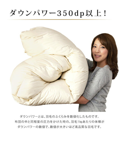 日本製 羽毛布団 クイーン 掛けふとん 【CILシルバーラベル】 ホワイトダックダウン 羽毛のためのアレルGプラス 5年保証