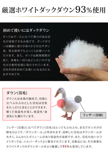 日本製 羽毛布団 クイーン掛けふとん 【CILゴールドラベル】 ホワイトダックダウン 羽毛のためのアレルGプラス 5年保証