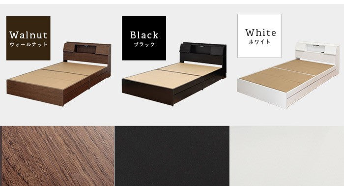 FLAP【フラップ】USB付き 多機能ベッドフレーム ダブル 宮付き 棚付き 宮棚 収納付き 引出し付き 収納ベッド ダブルベッド(代引不可)
