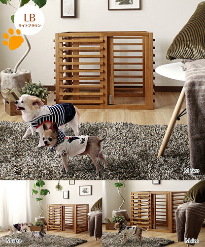 犬用ゲージ Lサイズ 天然木 室内 木製 サークル ペットサークル オプションパーツ追加で拡張可能 小型 中型 フェンス ワンケージプラス(代引不可)