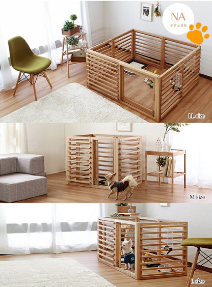オプションパーツ追加で拡張可能 犬用ゲージ 室内 木製 サークル 天然木 ペットサークル 小型 中型 フェンス オプション追加柵のみ ワンケージプラス(代引不可)