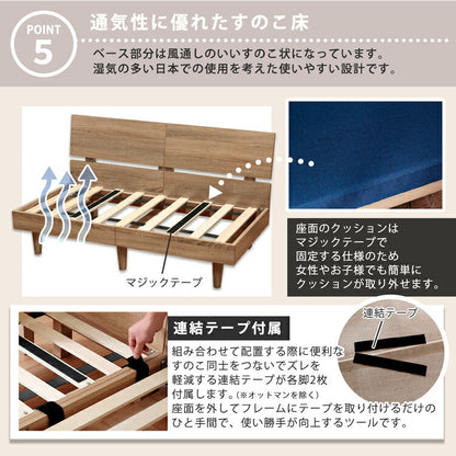 ソファ 1人掛け 肘掛けなし ファブリック 一人掛け コンパクト 布 ブルー 青 ナチュラル すのこ床 おしゃれ モダン テーパードレッグ 高反発 組み合わせ フレキシブルソファ 【ネオ/N-E-O】(代引不可)