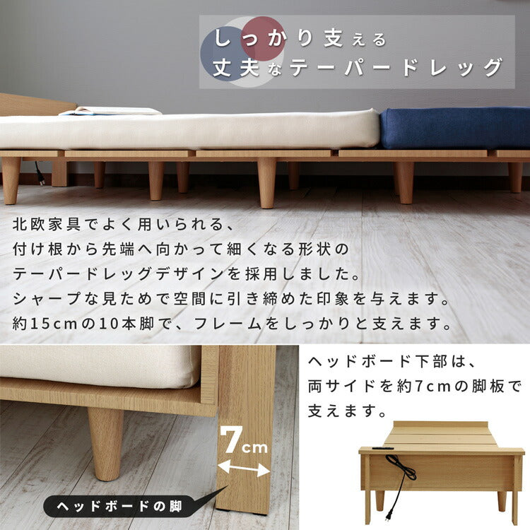 ソファベッド デイベッド SSS スモールセミシングル 幅80cm トリコロール コンセント付き USBポート付きサイドテーブル 収納スペース モアス【MOAS】(代引不可)