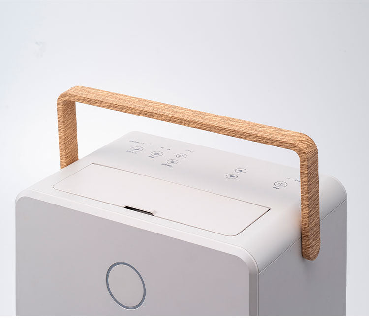WOOD STYLE コンプレッサー除湿器 タンク2.3L パワフル コンパクト 持ち手 ハンドル 移動 キャスター 木目 おしゃれ タイマー 湿度設定 チャイルドロック 減灯 スリーアップ THREEUP DH-T2631
