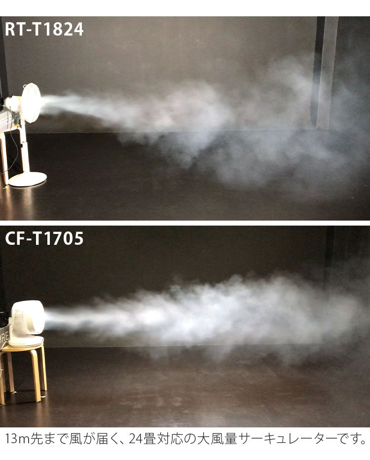 スリーアップ 大風量 サーキュレーター 24畳対応 リモコン付 節電 省エネ 23cm羽根 空気循環 扇風機 送風機 ファン 上下左右自動首振り 風量4段階 3Dターボサーキュレーター CF-T1705 THREEUP