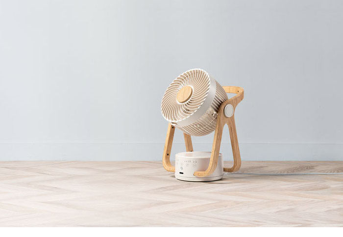 WOOD STYLE 節電センサー付DCサーキュレーター CF-T2314 アイボリー グレー グレージュ 空気循環 扇風機 木目 おしゃれ デザイン かわいい インテリア 家電 シンプル スリーアップ THREEUP