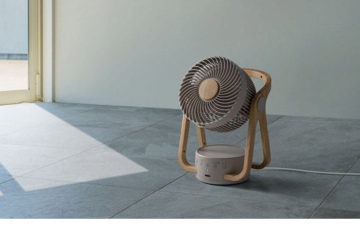 WOOD STYLE 節電センサー付DCサーキュレーター CF-T2314 アイボリー グレー グレージュ 空気循環 扇風機 木目 おしゃれ デザイン かわいい インテリア 家電 シンプル スリーアップ THREEUP